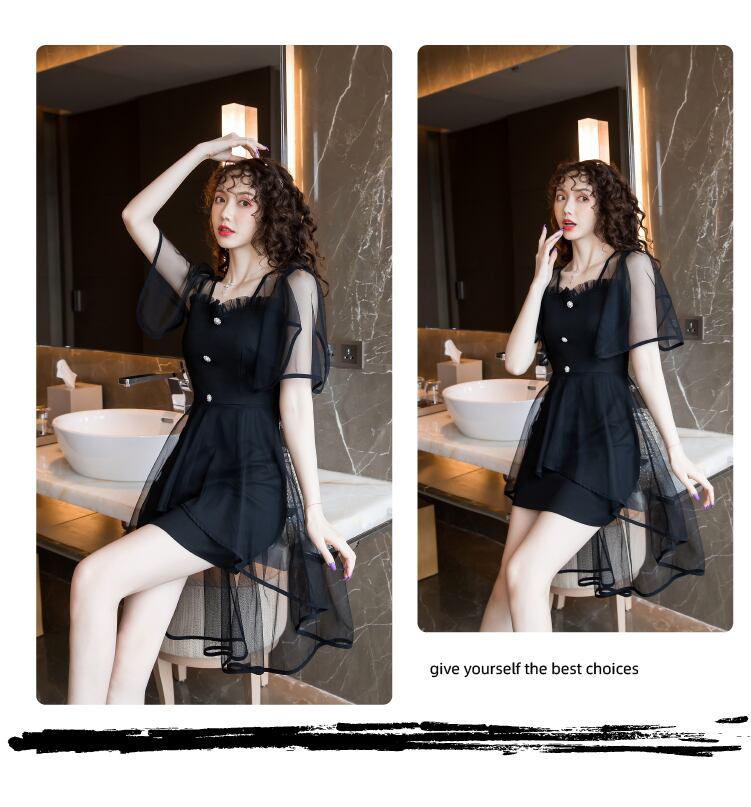 【dress】魅力的 気質満点 無地スクエアネック個性的なデザインセクシーワンピース