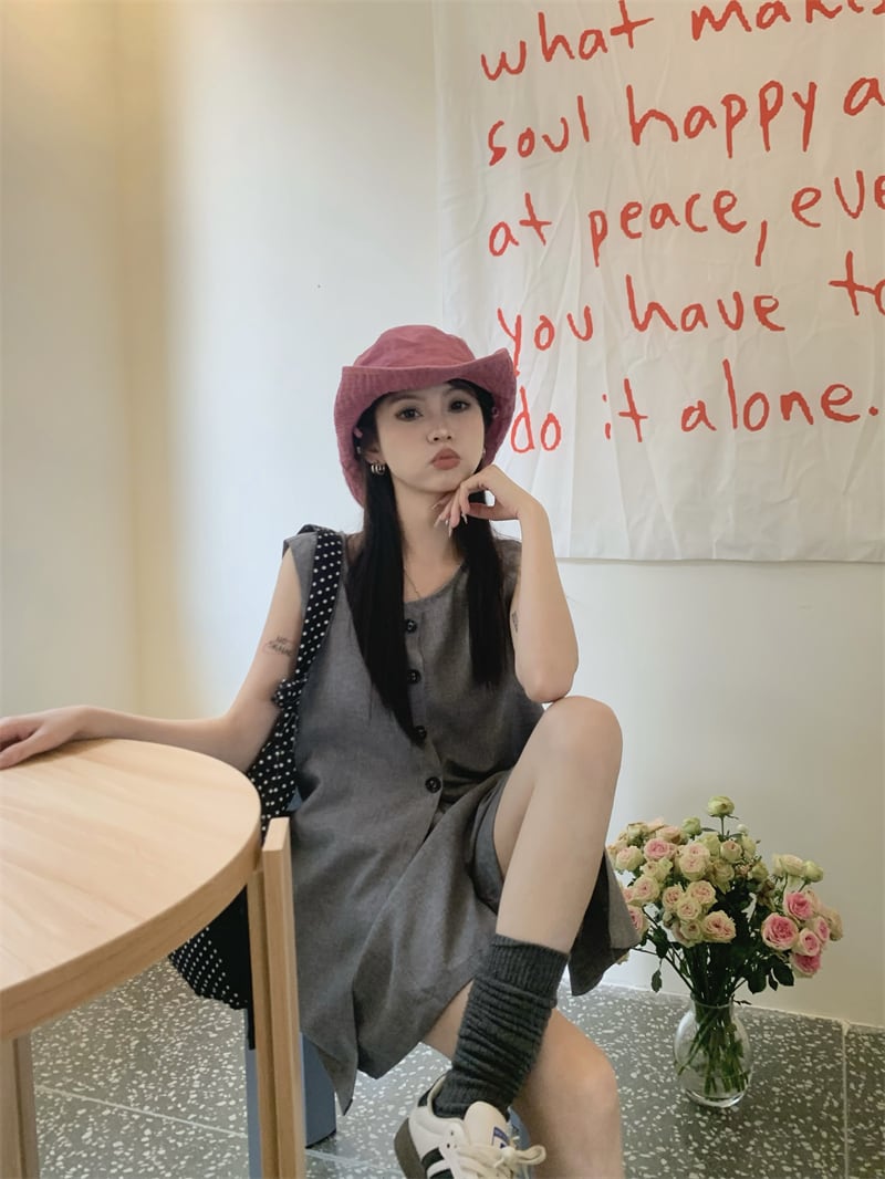 【set】ジレ×ショートパンツセット　M24124