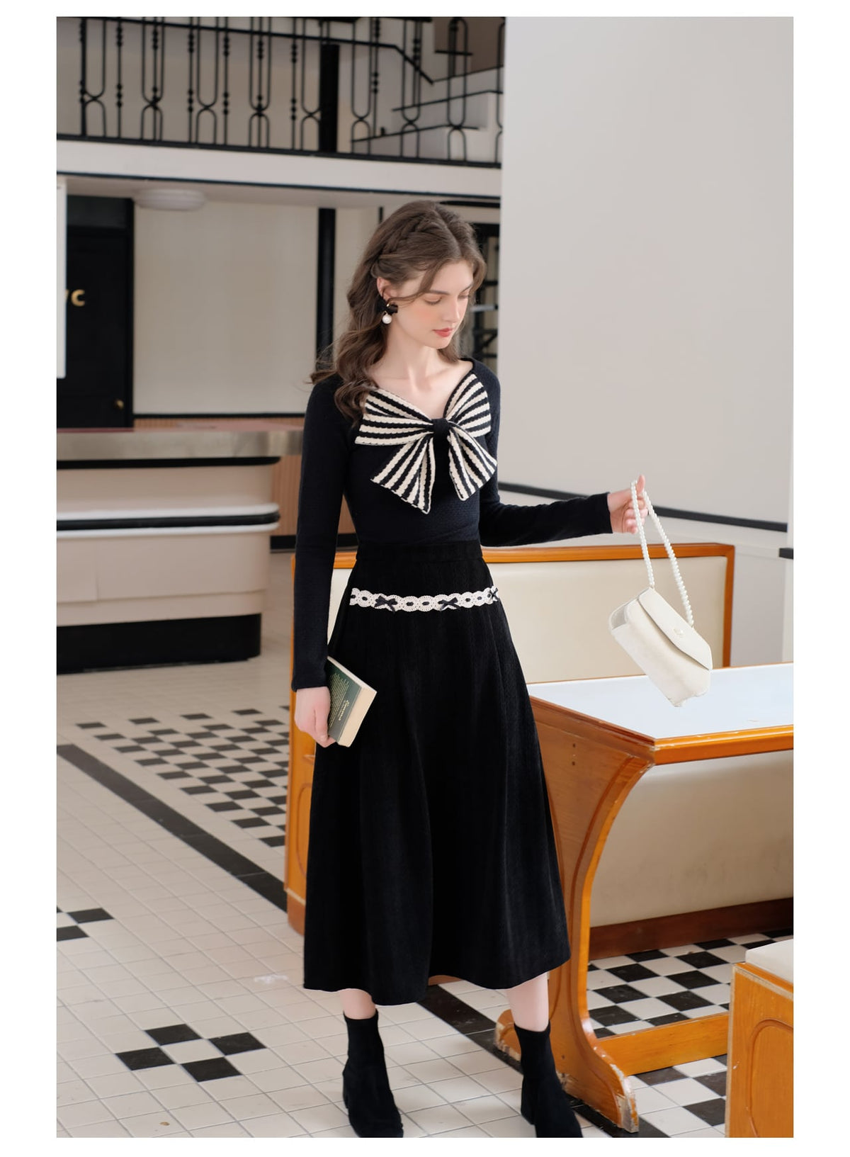 【tops】リボンニットトップス　N2795