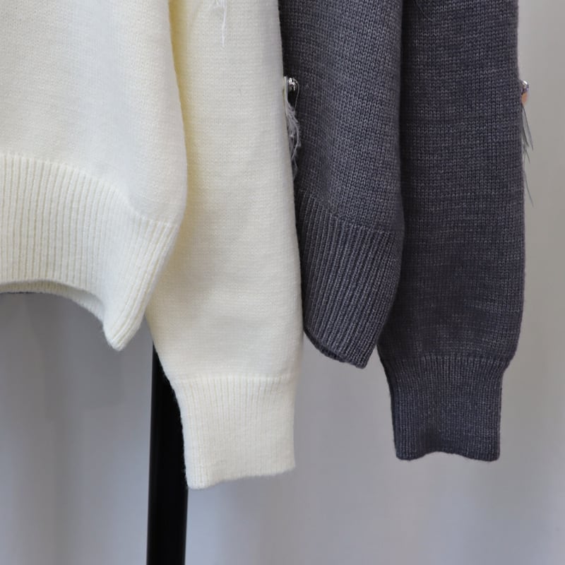 【outer】クルーネックニットカーデ　M25528