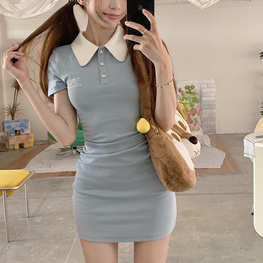 【dress】POLOネックワンピース　M24835
