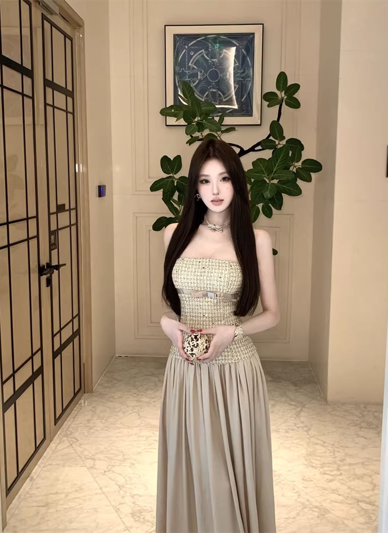 【dress】ロングチューブワンピース Q8461