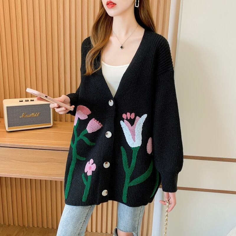 【outer】Vネックニットカーデ　M18404