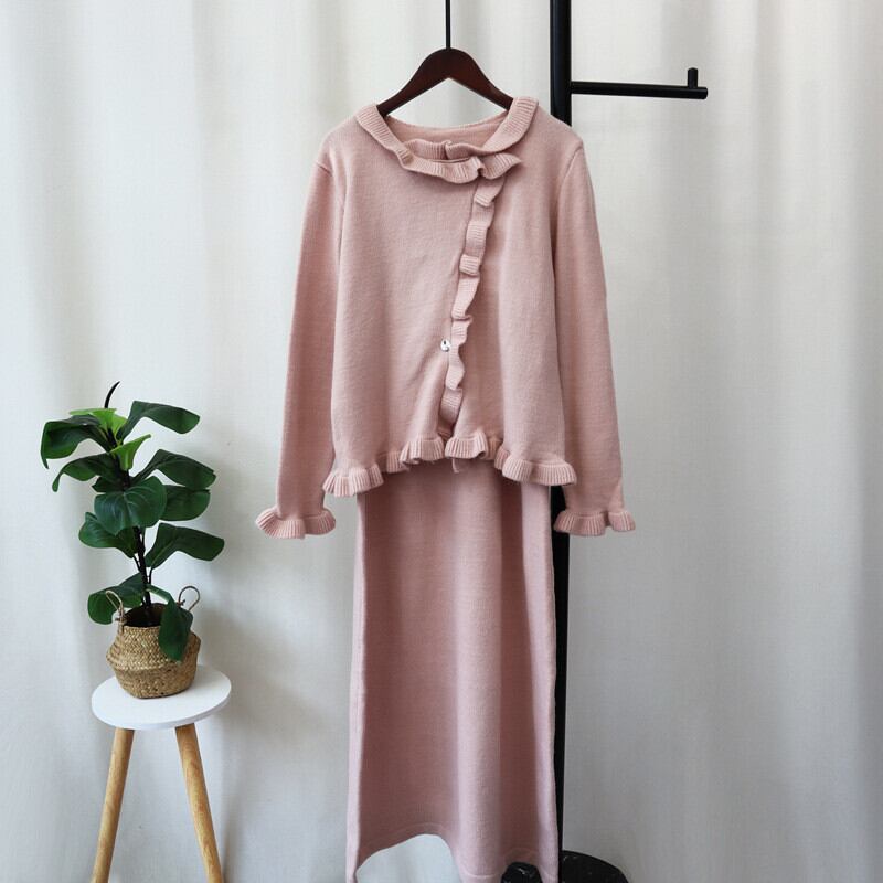 【set】ニットカーデ×キャミワンピースセット　M26854