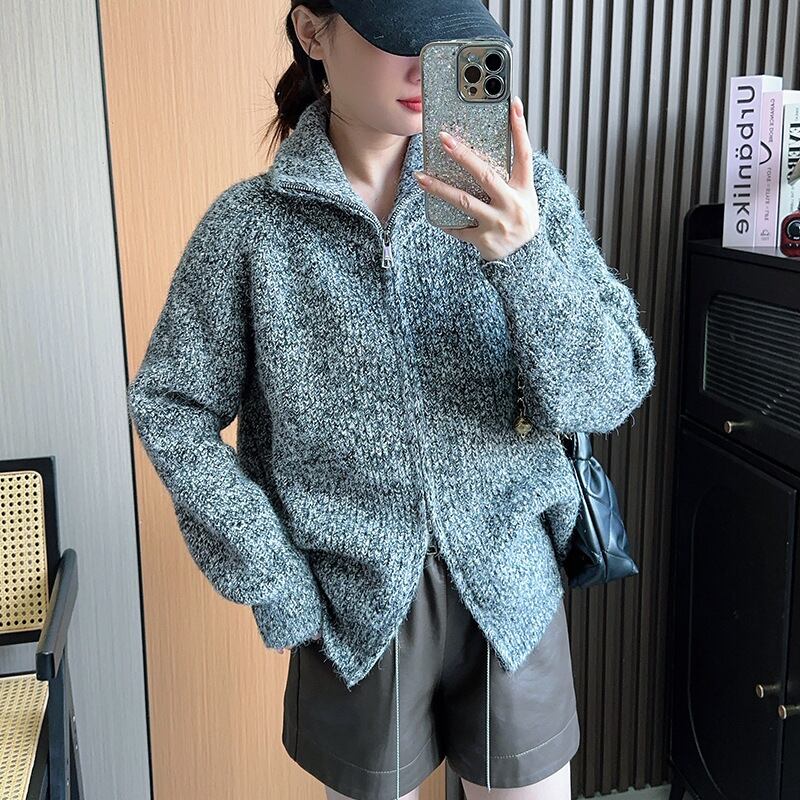 【outer】ファスナーニットカーデ　M27636