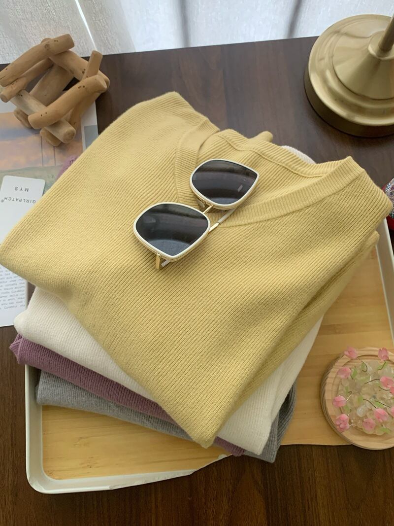 【tops】Vネックニットトップス　M28339