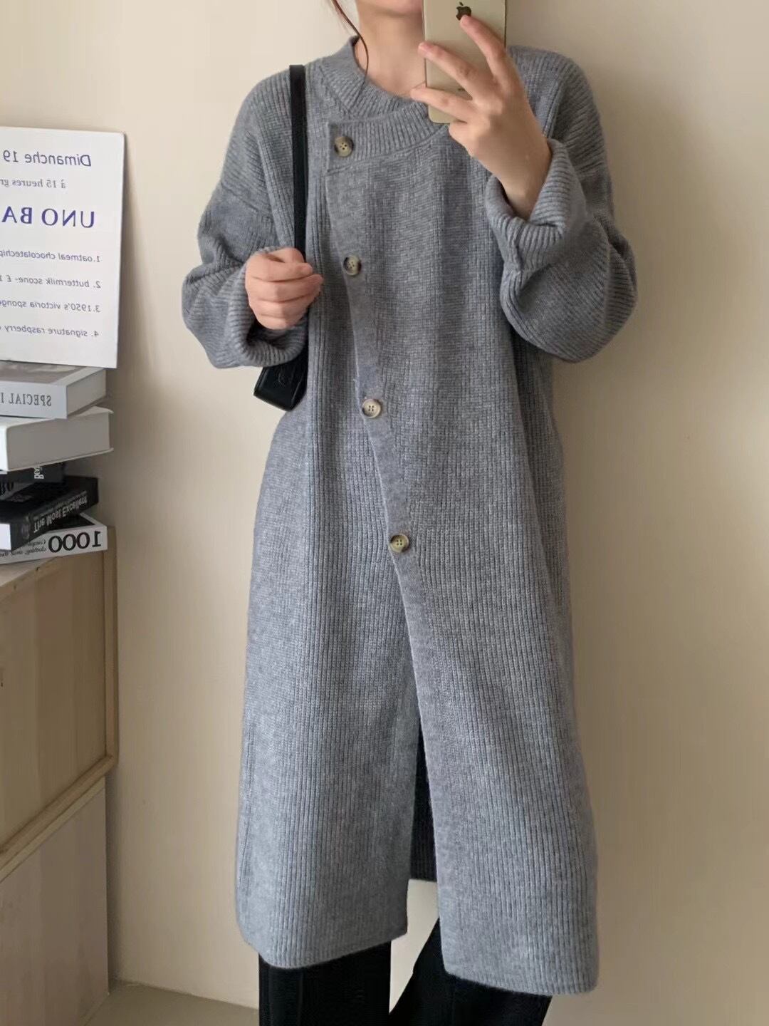 【outer】ロング丈ニットカーデ　M18818