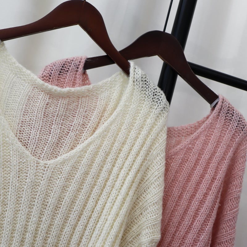【tops】Vネックニットセーター　M26020