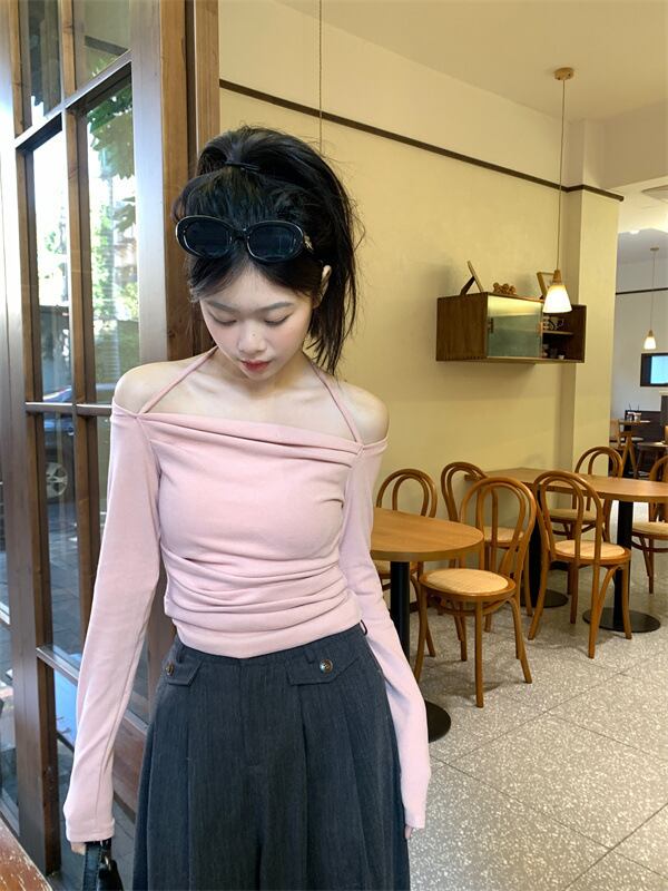 【tops】ボートネック長袖Tシャツ　M29631