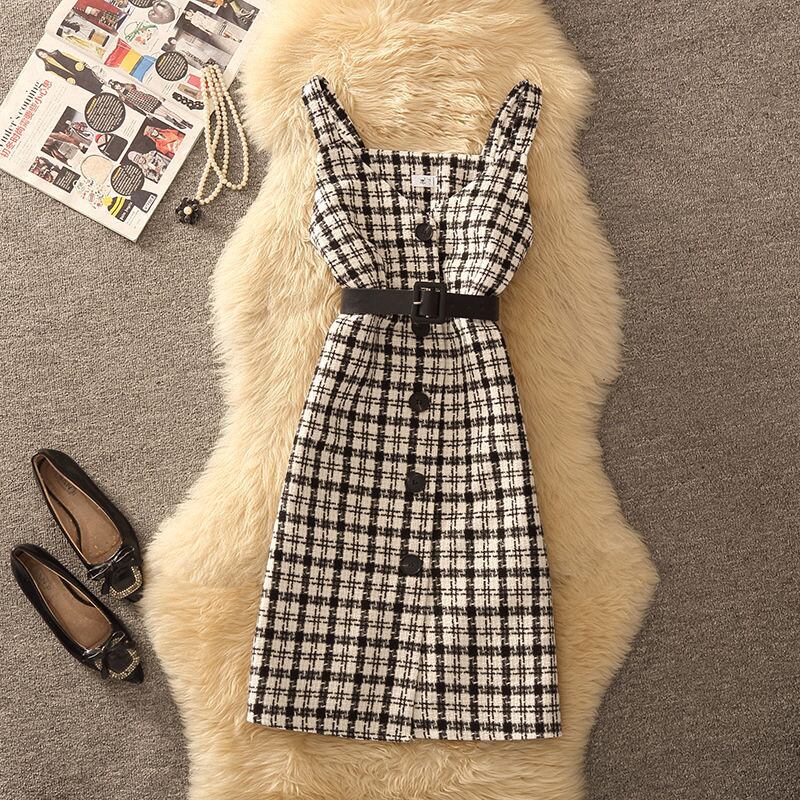 【dress】チェック柄キャミワンピース　N2262