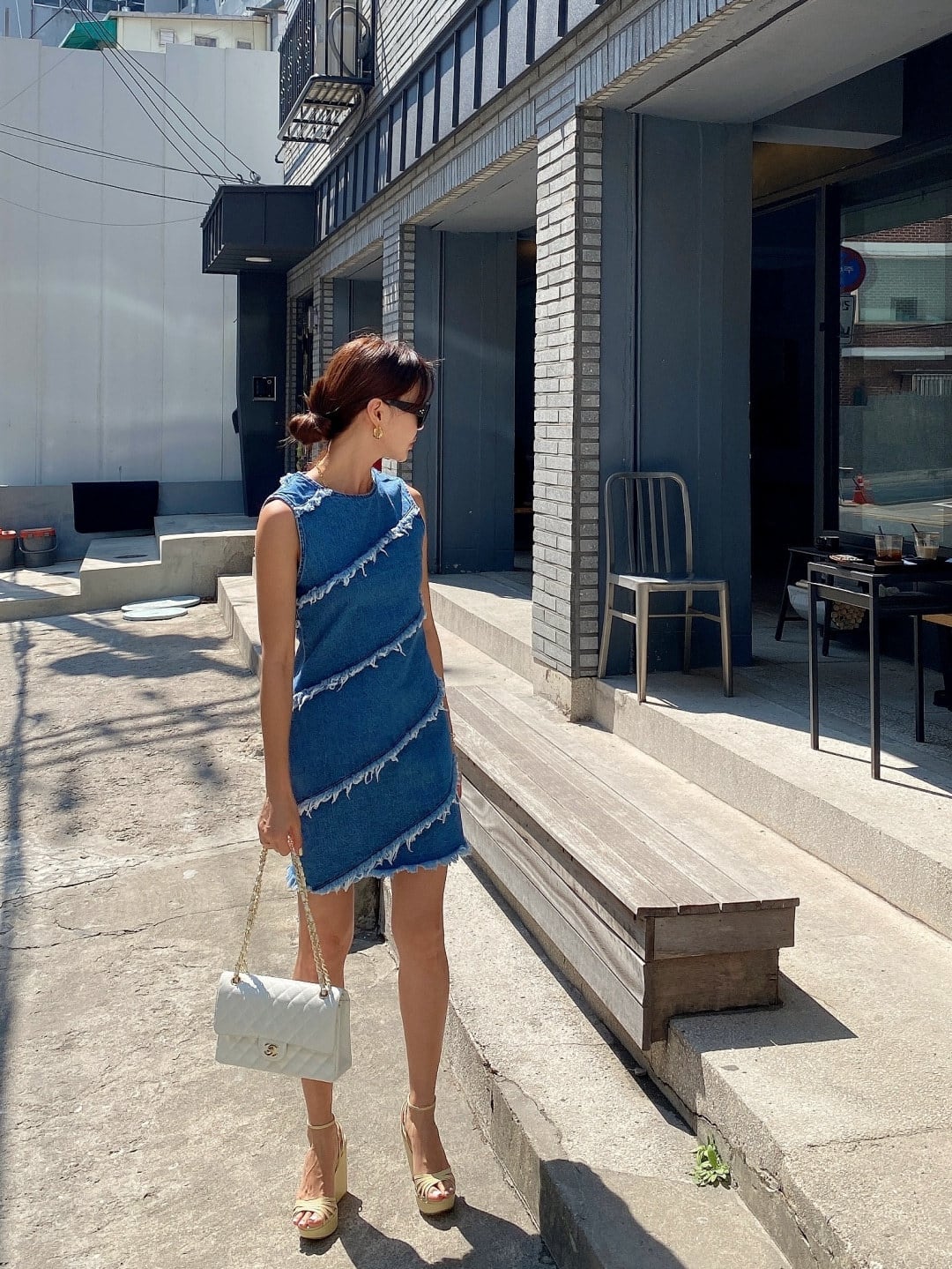 【dress】ノースリーブデニムワンピース　M23984