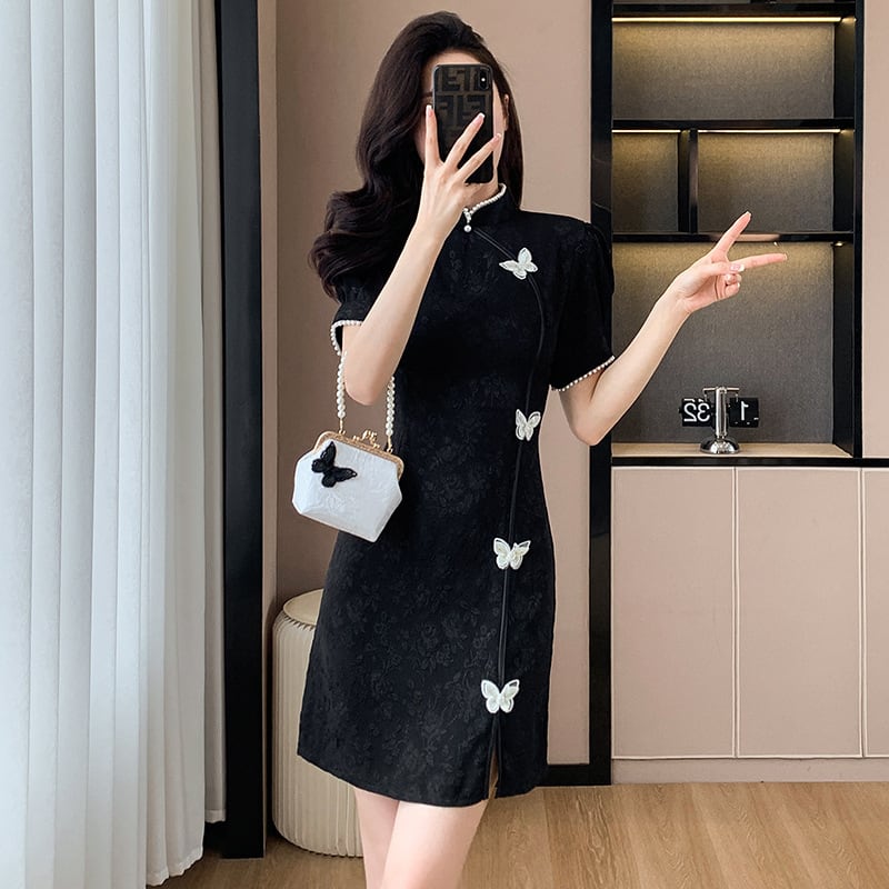 【dress】体型カバーリボンワンピース G21101