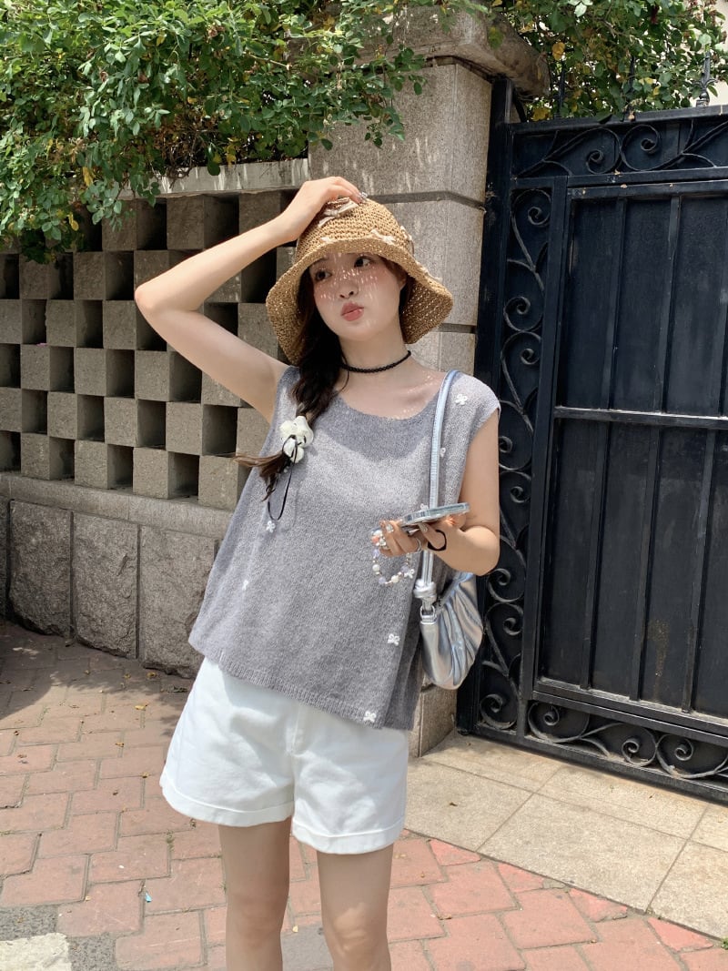 【tops】リボン付きニットトップス　M24942