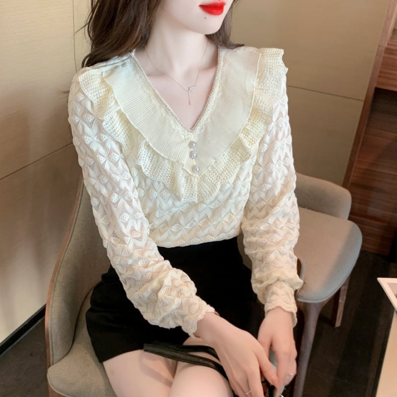【tops】レースシャツトップス　M28634