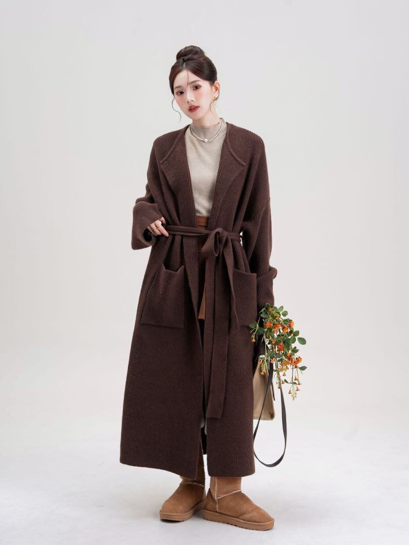 【outer】ロング丈ニットカーデ　M27146