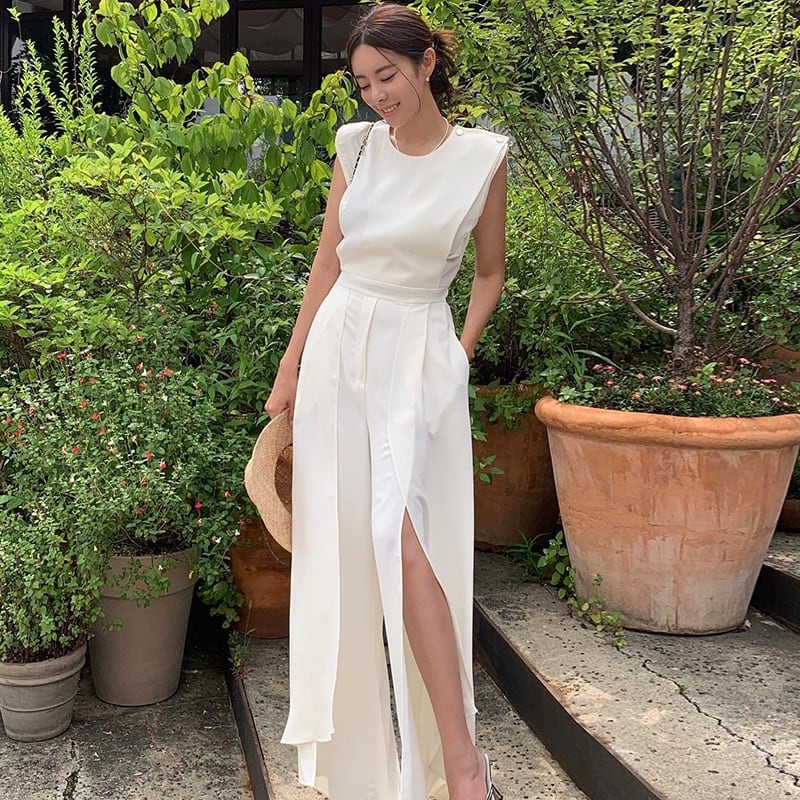 【dress】ノースリーブスリットオールインワン　M24739