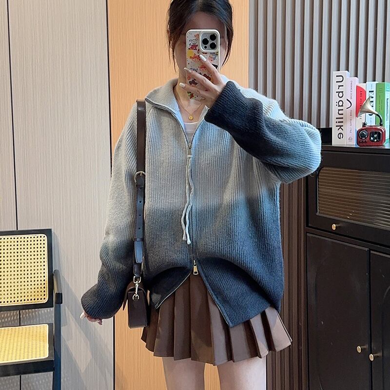 【outer】Wジップニットカーデ　M18352