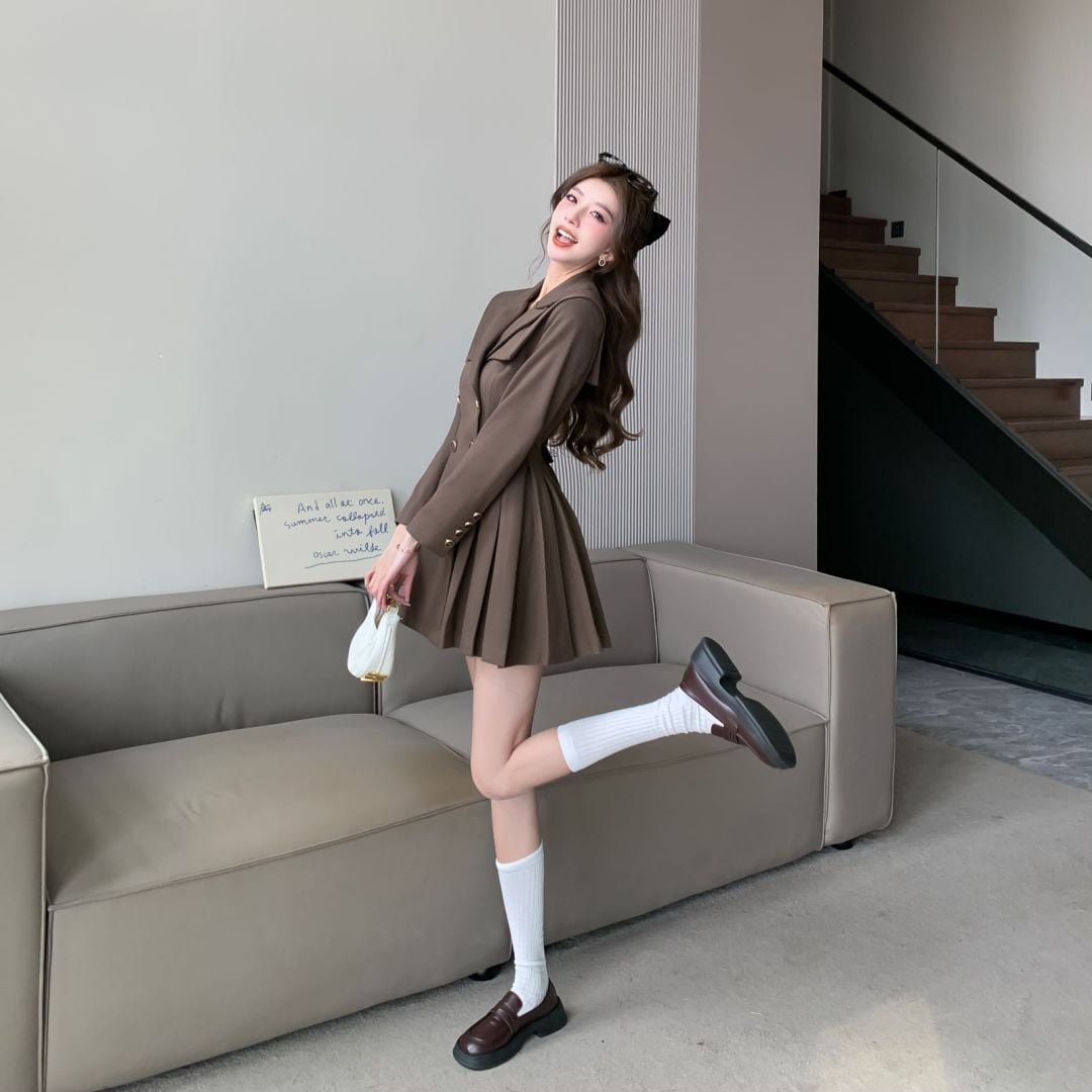 【dress】ダブルボタンワンピース　M18968