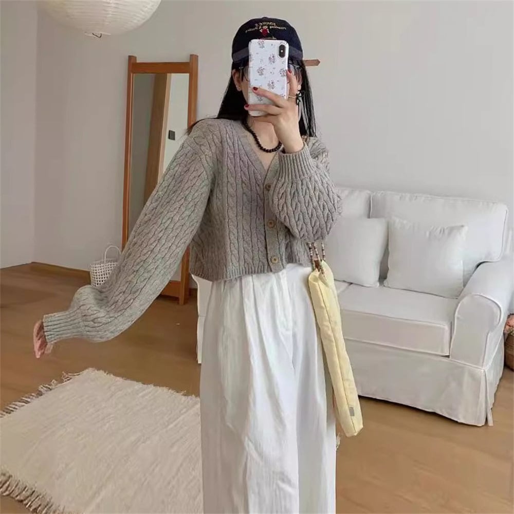 【outer】Vネックニットカーデ　M25968