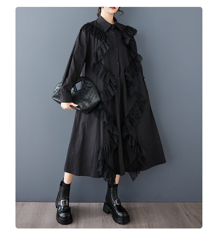 【dress】チュールコンビカジュアルワンピース　M28802
