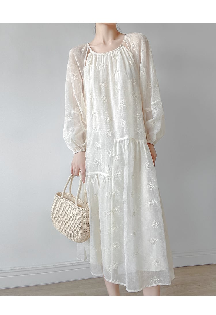 【dress】フラワー刺繍ワンピース　N2988