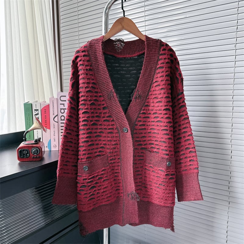 【outer】Vネックニットカーデ　M26067