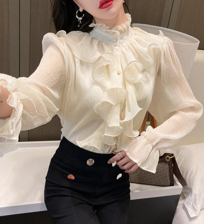 【tops】3色フレアスリーブブラウスF7059