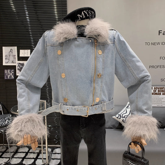 【outer】ファーデニムジャケット　M19108