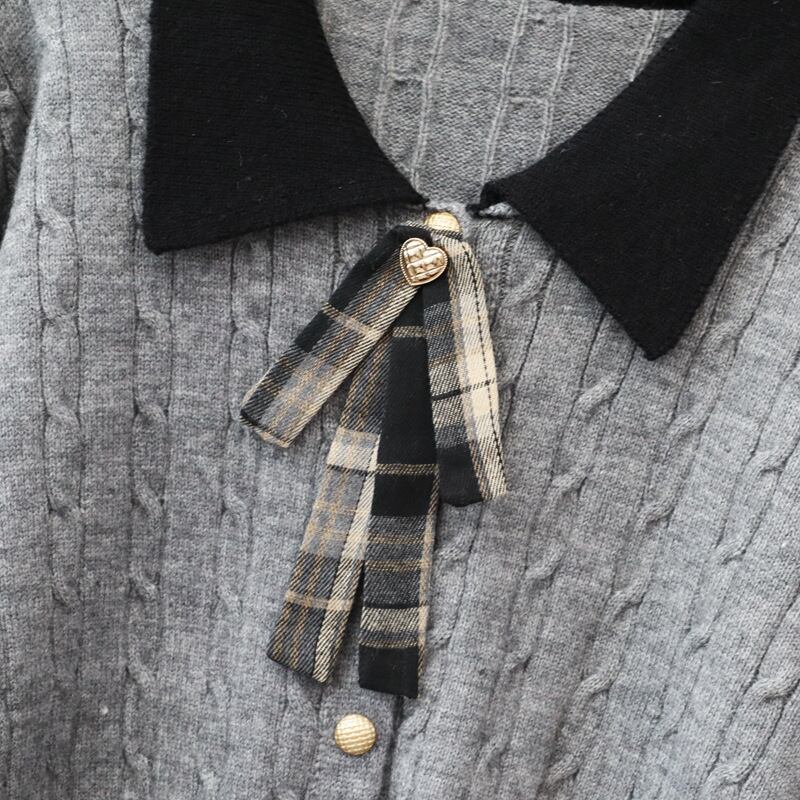 【tops】折り襟ニットセーター　M28584