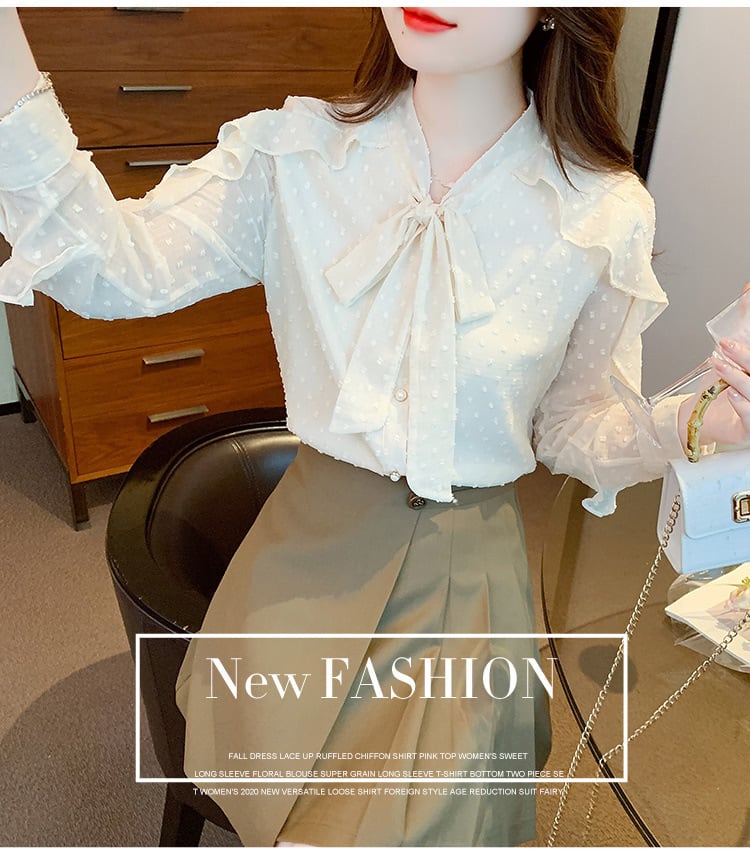 【tops】フリルシャツトップス　M25730