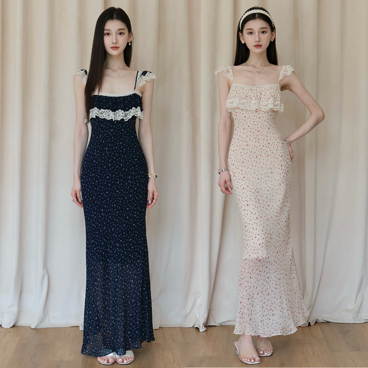 【dress】レースフリルキャミワンピース　M31661
