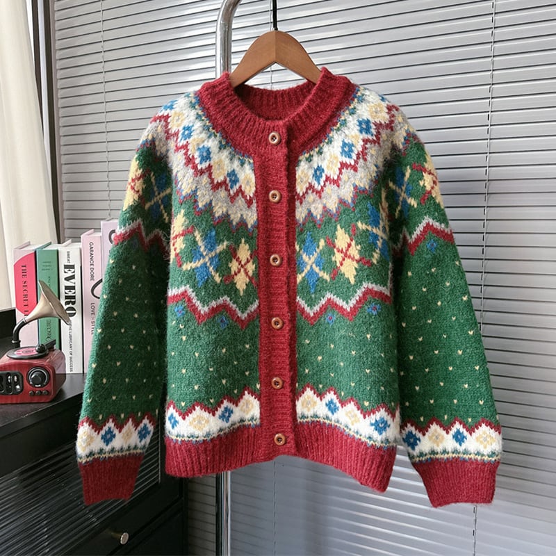 【outer】クリスマスニットカーデ　M28355