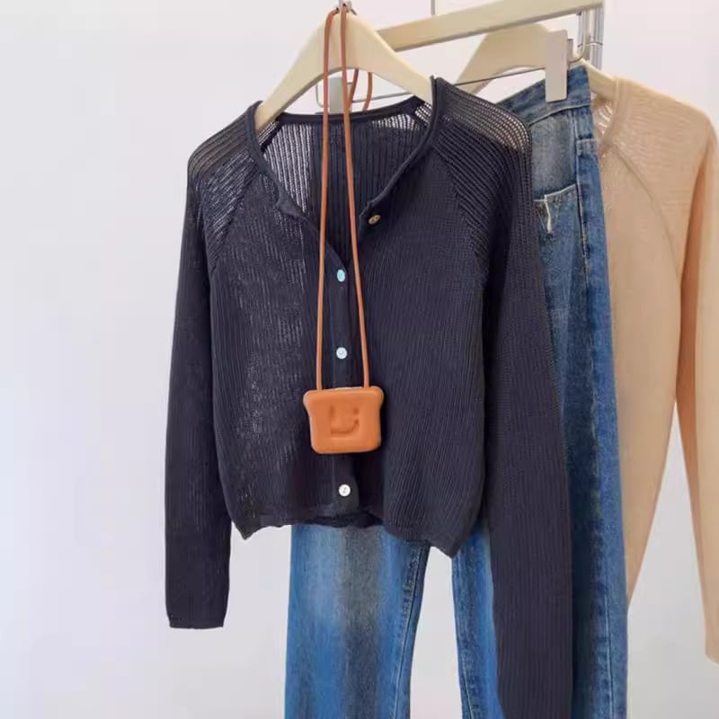 【outer】カットワークニットカーデ　M25592