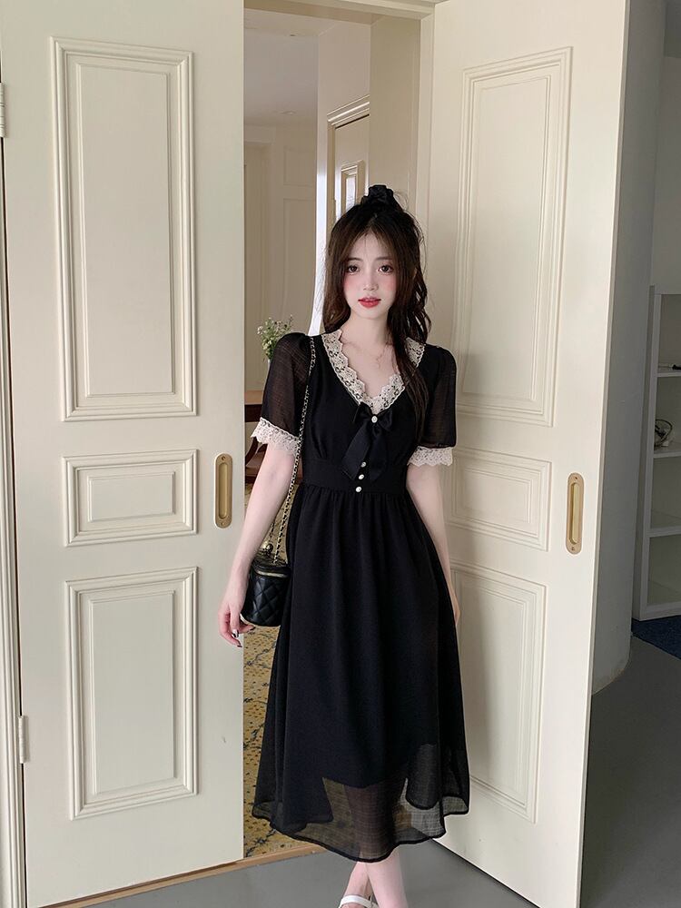 【dress】Vネックレースデートワンピース G20928