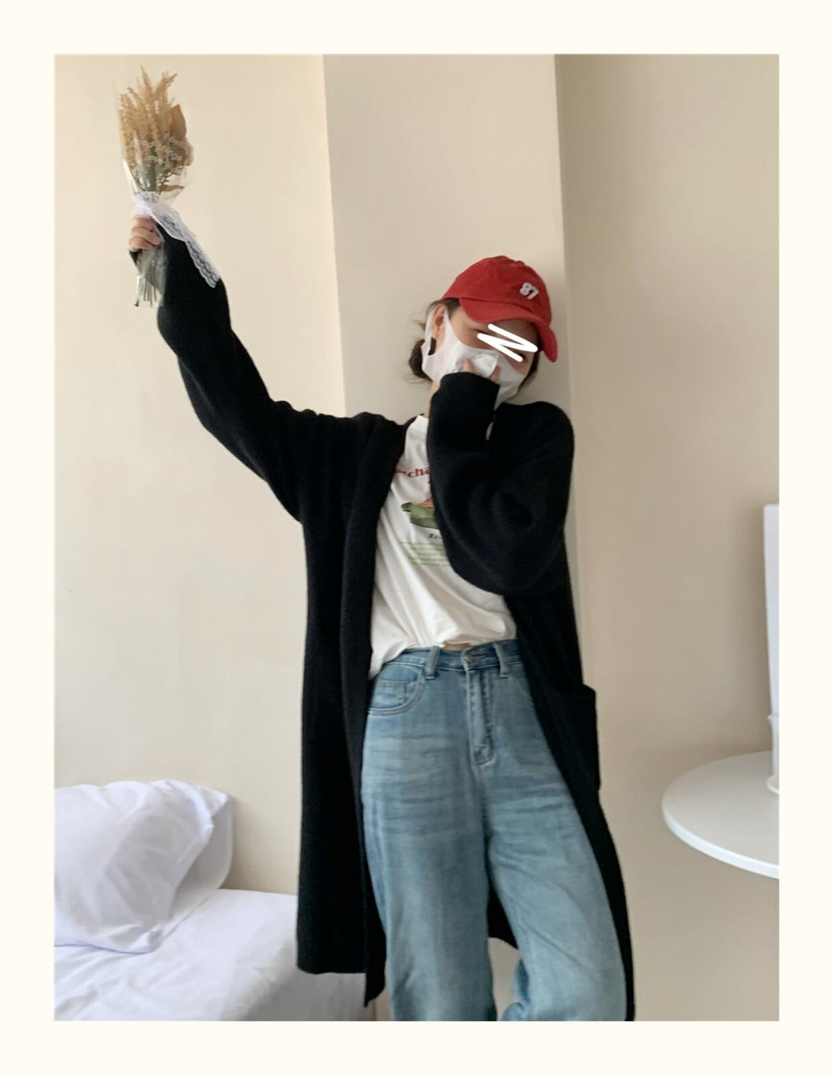 【outer】ロング丈ニットカーデ　M19145