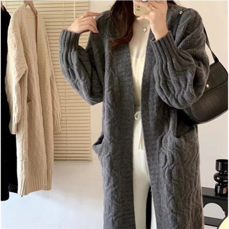 【outer】ロング丈ニットカーデ　M18445