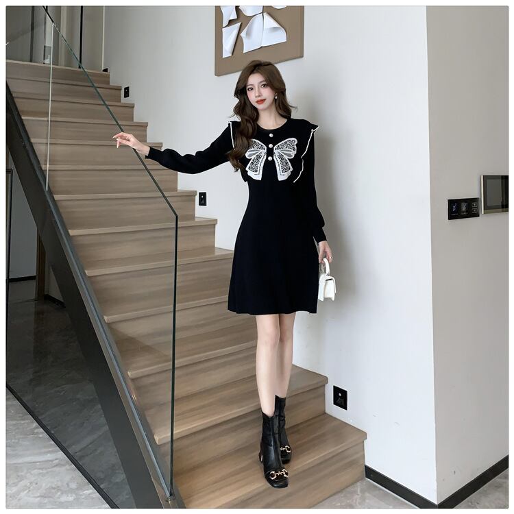 【dress】リボン付きデートワンピース　M18710