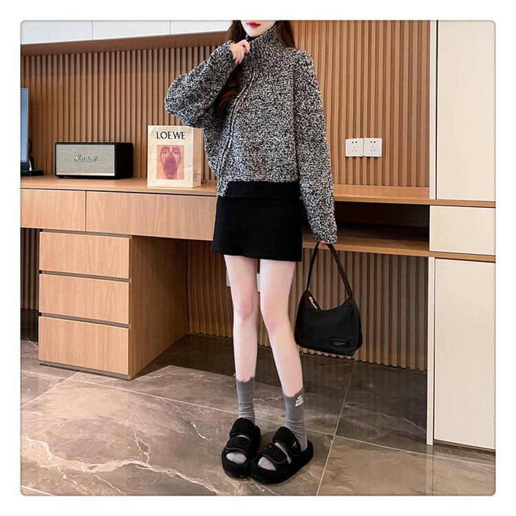 【outer】ファスナーニットカーデ　M18598