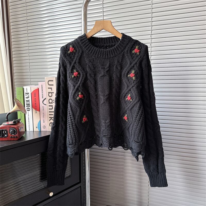 【tops】クルーネックニットセーター　M19064