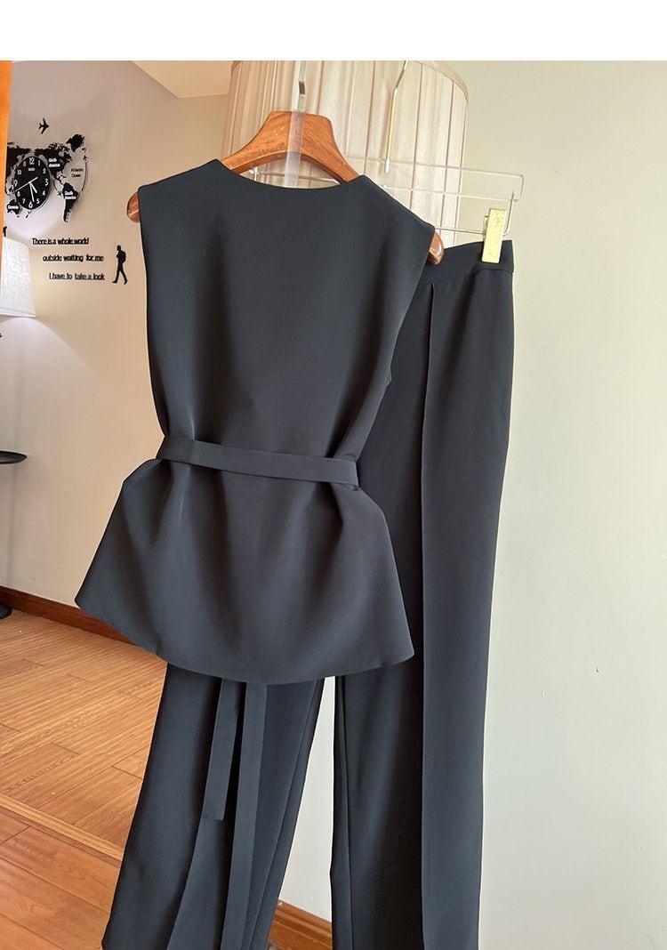 【tops】2色ウエストリボンタンクトップF7535