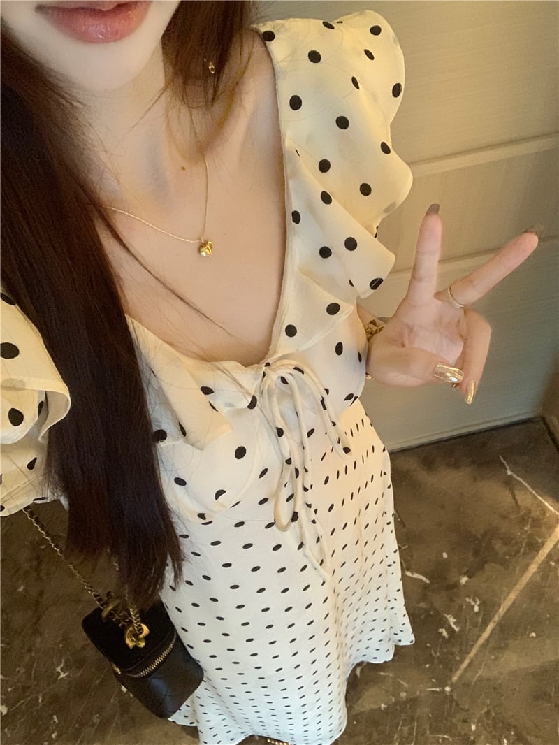 【dress】ドット柄ワンピース　M24031