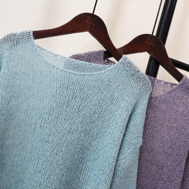 【tops】クルーネックニットセーター　M25505