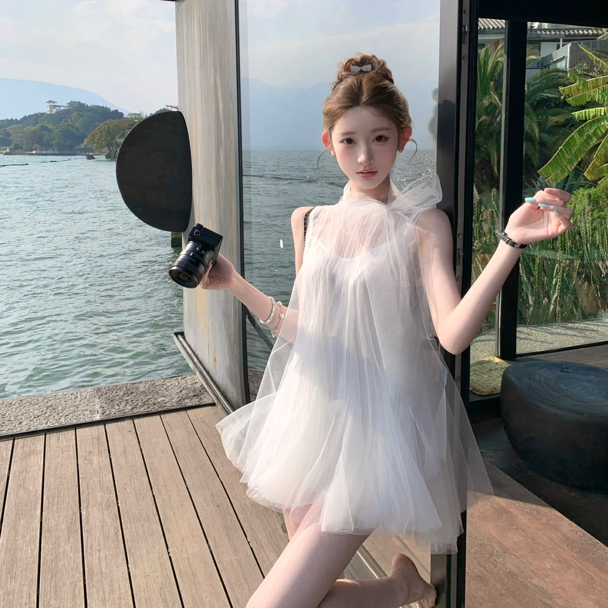 【dress】リボンチュールワンピース　M30759