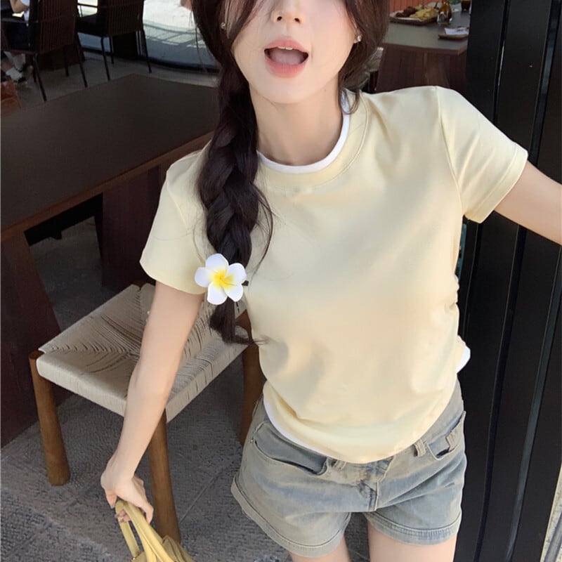【tops】切り替えTシャツ　M25122