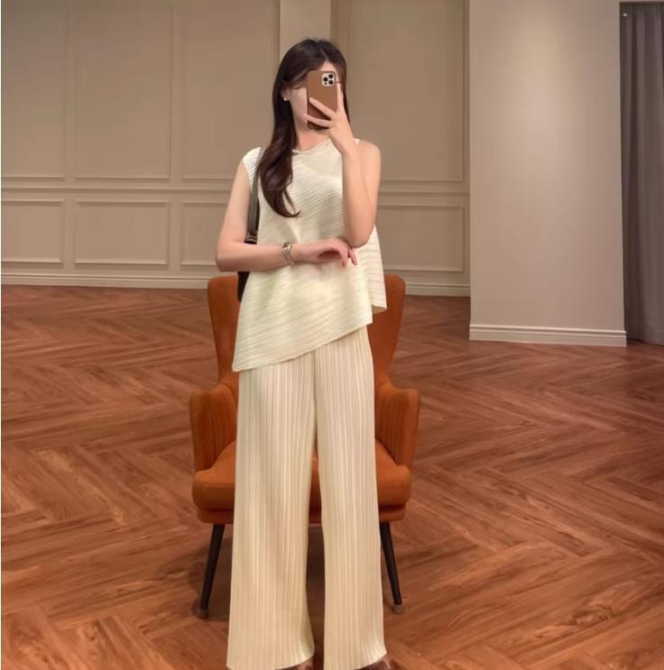 【set】イレギュラータンクトップ+ガウチョパンツ２点セットF7418