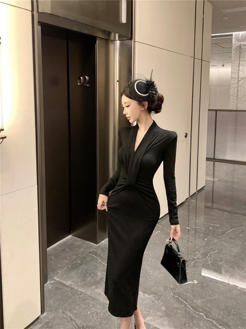 【dress】タイトロングワンピース Q7758