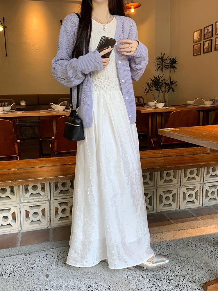 【dress】ニット切り替えワンピース G20074