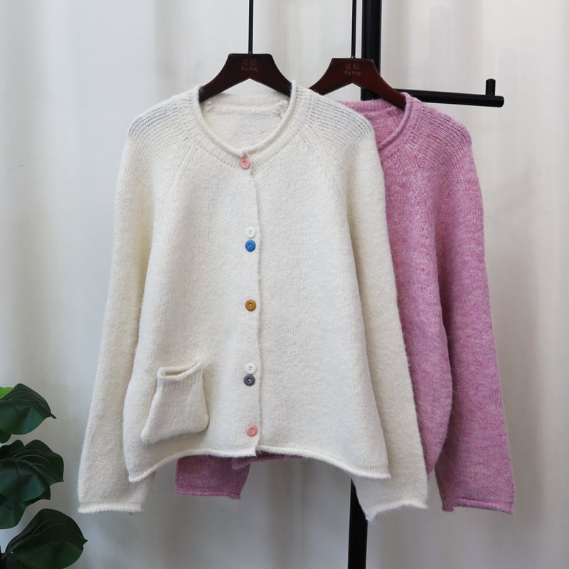 【outer】クルーネックニットカーデ　M25570