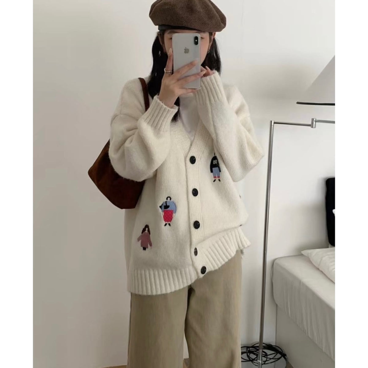 【outer】刺繍ニットカーデ　M26327