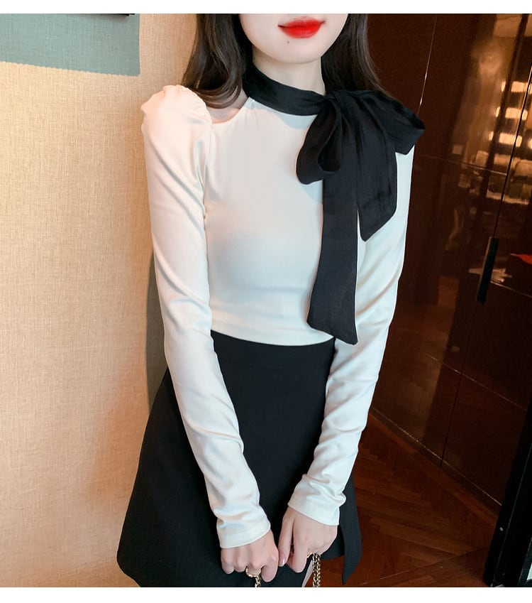 【tops】リボン付きオフショルダートップス　M29380